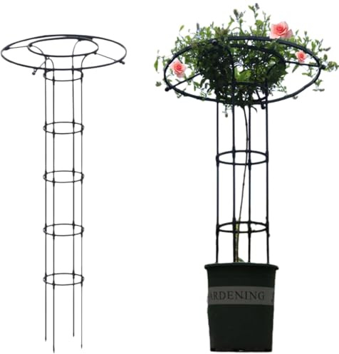 Treillis de jardin vertical en métal de 210 cm, support de plante grimpante en métal, cadre de tour de type parapluie vertical, tour de plantes grimpantes, support d'escalade, treillis de jardin pour