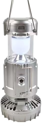 Tomedeks 1 Pezzo lampada da campeggio portatile a energia solare con ventilatore, campeggio accessori utili, ricaricabile tramite USB, Lampade per campeggi di emergenza