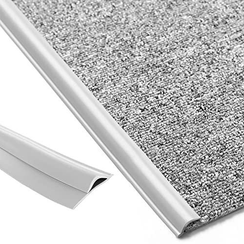EOMO 1 Bordure de Moquette Flexible en PVC – Bandes de Transition Autocollantes for Bordures de Sol – Longueur: 1,5 à 25m, Gris(600cm)