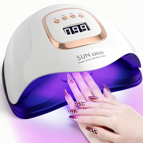 Lampe UV pour ongles en gel, 380 W, lampe à ongles LED, avec 81 perles et 4 minuteries, séchoir à ongles pour gel avec écran numérique et capteur, lampe UV pour salon de manucure et usage domestique