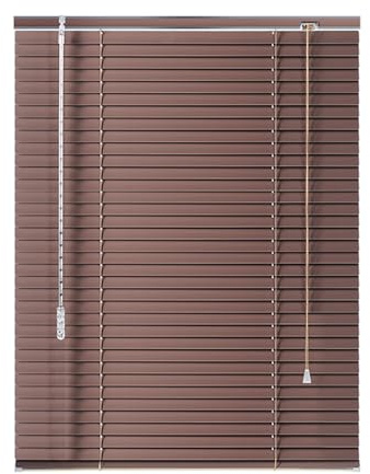 tow000ack Alu-Jalousie,Braun Horizontale Jalousette,Sichtschutz,Verdunkelungsrollos 25mm Metalllamellen,Türen Fenster Jalousien,Wand- Und Deckenmontage,Anpassbar,Breite × Höhe (60cm x 110cm)