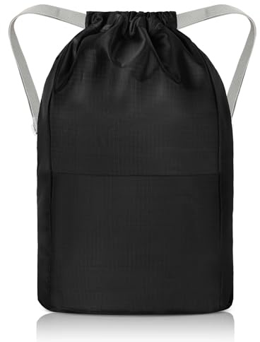 DiULi Mochila Cuerdas, Mochilas De Cuerdas, Bolsa De Deporte Saco, Bolsa Gimnasio con Bolsillo Delantero y Cordón Ajustable para Hombres y Mujeres, Viajes Gym Deportivos Escuela de Playa (Tipo A)