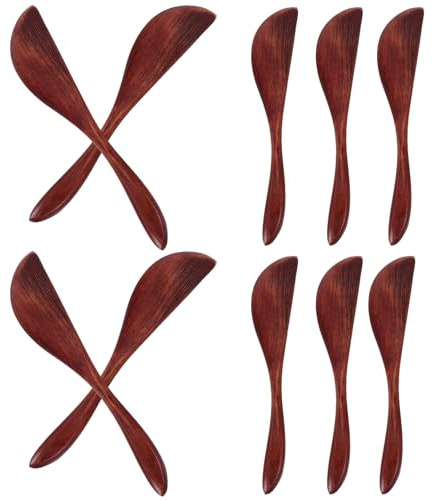 Healifty 10 Coltelli da Burro in Legno di Nanmu Coltelli da Spalmare per Marmellata e Formaggio Set da 10 Pezzi per Cucina Domestica Utensili Multiuso per Panetterie Ristoranti e Uso