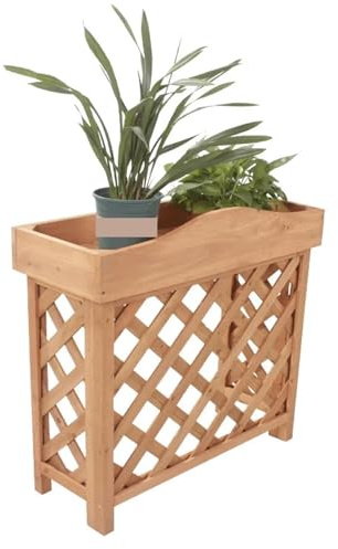 Outdoor AC Cover, Wooden Air Conditioner Cover Outdoor Wooden Air Conditioner Outer Unit Rack, Flower Shelf, Lattice Wooden Air Conditioner Cover Shutter, Easy to Install