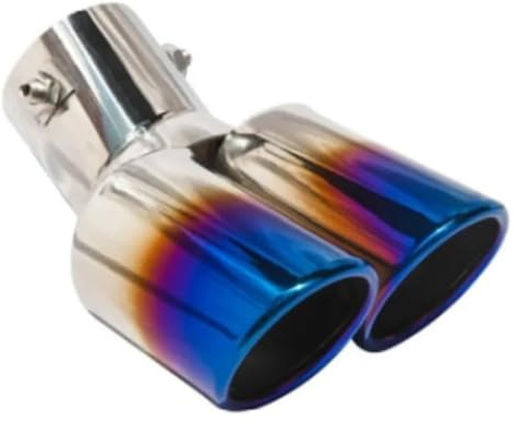 Embellecedor de Escape Universal para Coche, Tubo de Escape, decoración de silenciador, Cola Curva de Doble Salida (Curva de Esmalte).