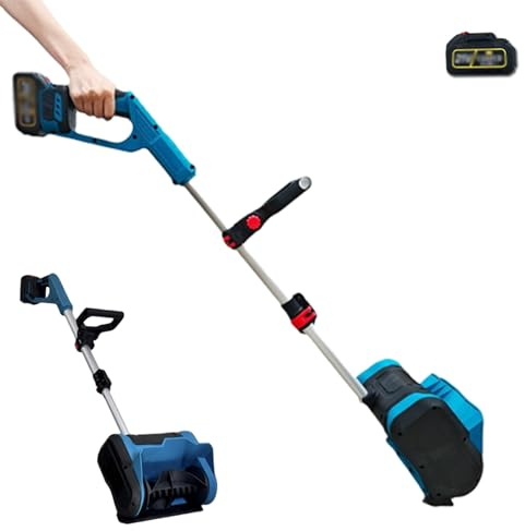 Spazzaneve elettrico senza fili, 1000 W, pala da neve con manico telescopico, ricaricabile a batteria, per patio e strade