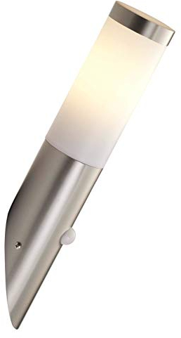 Brilliant Wandfackel Chorus Edelstahlfarben Weiß IP44 | 20W | 43697/82