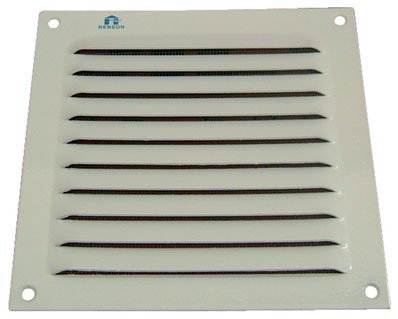 Renson s.a. - Rejilla de ventilación de aluminio estampada con mosquitera-436m - laca blanca - Grande. mm.150 - Arriba. mm.200 -