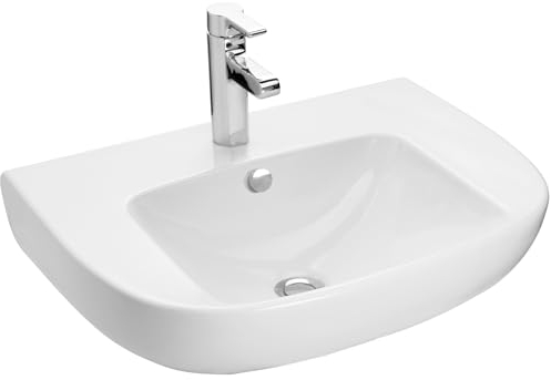 JACOB DELAFON Lavabo Cerámico para Baño Medidas 60x49cm Fácil Limpieza Confort de Uso Color Blanco ODÉON UP E4736-00
