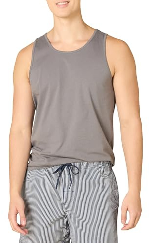 Amazon Essentials Men's Slim-Fit Tank Top, Undershirt, Gray, Large
