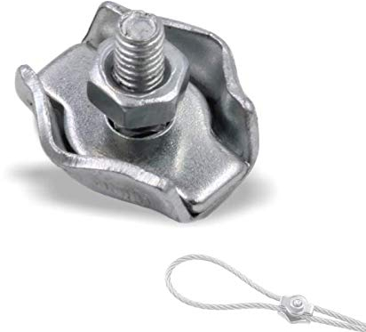 10x SIMPLEX Seilklemmen - Drahtseilklemme mit M4 Sicherungsmutter, NG2 für Seile von Ø1,5mm bis Ø2,0mm, Stahl | verzinkt