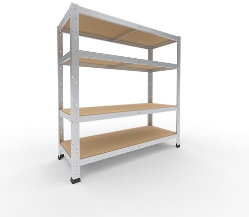 shelfplaza Home 100x100x40cm Schwerlastregal verzinkt mit 4 Böden x 175kg | Kellerregal · Lagerregal · Metallregal · Regale für Kellerraum · Steckregal · Abstellraum Regal