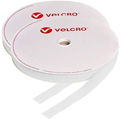 Velcro® kardborreband, 25 mm, att sy på, 2 m, vit