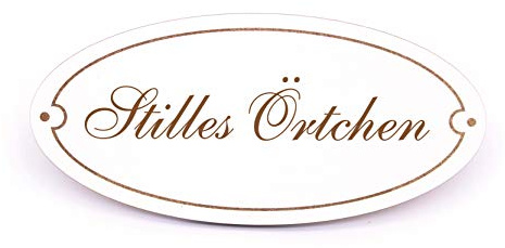 Schild Türschild Oval - Stilles Örtchen - selbstklebend WC Toilette Dekoschild 15x7cm