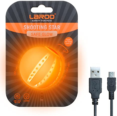 LaRoo LED Dog Ball, Dog Toys Silicon Glowing Dog Ball with USB Rechargeable Glow in the Dark Teeth Cleaner Training Ball for Dogs