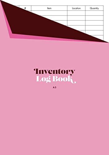Inventory Log Book A5: Small Product Record / Stock Take / Taking Logbook for Business | Pink Cover