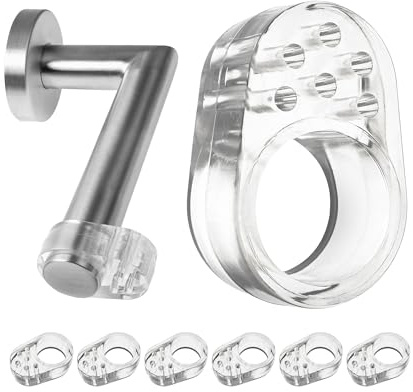 Türklinkenpuffer, 6 Pack, transparent, Ø 18 mm Öffnung, für runde und eckige Fenster- und Türklinken, Türklinken Schutz gegen Schrammen an Wand und Griff, Tür Anschlagpuffer, Elastikpuffer Türgriff