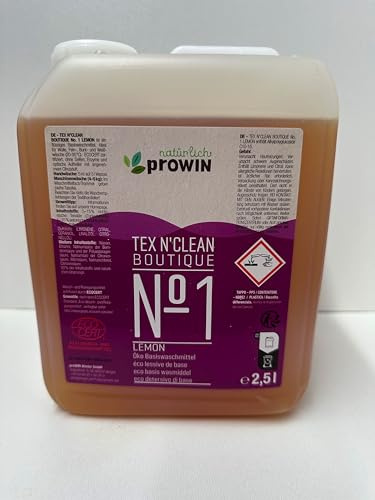 Prowin TEX N’CLEAN BOUTIQUE No. 1 LEMON, 2,5 l ECOCERT Zitrusduft Flüssigwaschmittel für Hand- und Maschinenwäsche