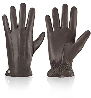 vislivin Winter Handschuhe Herren Leder Handschuhe Vollhand Touchscreen Handschuhe Wärme Leather Gloves