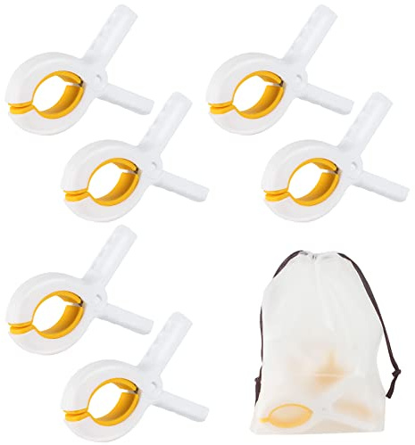6pcs Towel Clips for Sun Loungers Large Beach Towel Clips Strong Grip Clothes Pegs Non-Slip Towel Pegs for Sun Lounger, Washing Line, Laundry, Pool Chairs, Sunbeds, with Drawstring Organizer