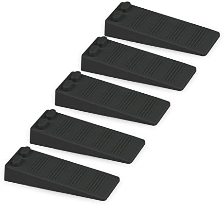 Gvolatee 5 Pezzi cuneo fermaporta gomma, Altezza Regolabile Antiscivolo Antigraffio ferma porta da pavimento, ferma porte Protezioni per Balcone, Camerette, Cucina, Bagno, Ufficio, Hotel (Nero)