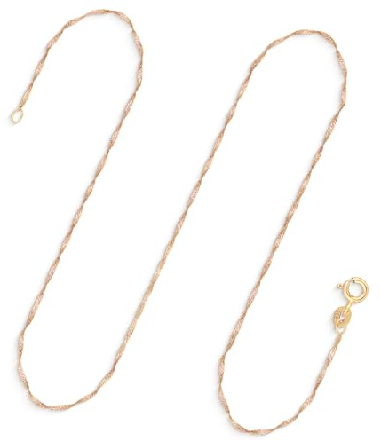 EDELIND Goldkette Damen 585 333 Echtgold - Singapurkette 1 mm Gelbgold auch 375, 750 - mit Geschenkbox