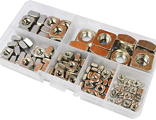 T nut Quadratmutter metrische Gewindemuttern Befestigungselement 304 Edelstahl Set Sortimentset M3 M4 M5 M6 M8 M10