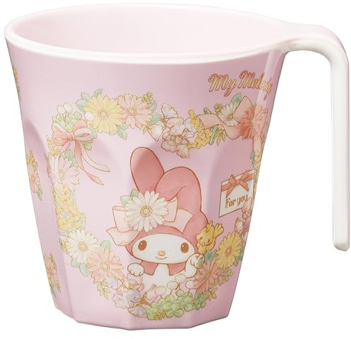 Skater MTH3-A Bicchiere in melamina con manico, 300 ml, My Melody Water P, Sanrio