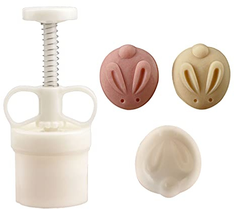 Cute Shaped DIY Mooncake Molds，Mooncake Mold Thickness Adjustable，Hand Press Cookie Dessert stamp Pastry Decoration Tool (1 rabbit)