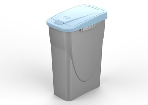 eacommerce - Pattumiera per raccolta differenziata Componibile in Plastica | Sistema di Aggancio Facilitato | Ideale per Casa e Giardino | Azzurro 25 Litri