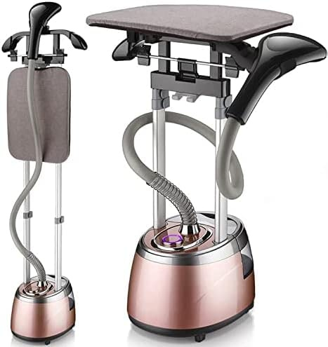 JHLP Vaporizador profesional de tela resistente – Vaporizador vertical de ropa de 2000 W con 6 niveles de vapor, tanque de agua de 1.7 litros, incluye cepillo de tela, tabla de planchar, perchas,