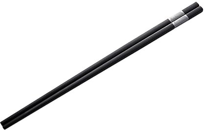 Bacchette Cinesi in Acciaio Inox Nere, 10 Paia, Stile Cinese | Bacchette per Cibo Cinese, Lavabili in Lavastoviglie, Lucide e Pulite, Design Unico Auspicioso
