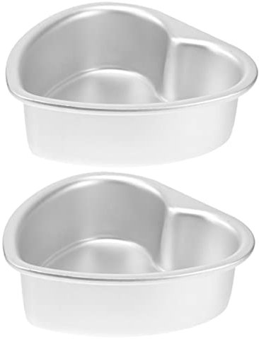LIFKOME Herz-Kuchenform in Herzform, Muffin-Kuchenform, Herzform, Kuchenformen zum Backen von Brot, Backform, Kuchenformen zum Backen, Herz, Aluminiumlegierung, Käse, 2 Stück