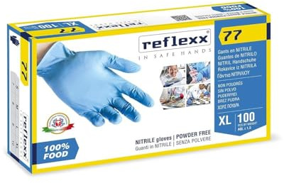 REFLEXX R77 300 Guanti nitrile uso alimentare SP - 3 gr - VARIE TAGLIE - 300 PZ - OFFERTA - Idonei al contatto TUTTI GLI ALIMENTI (M)