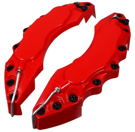 BELLIFFY Coperture per Pinze Freno a Disco 2 Pezzi in ABS Rosso Grandi, Protezione Estetica per Pinze Auto, Accessori Auto per Migliorare L'aspetto delle Ruote e Personalizzare Veicoli