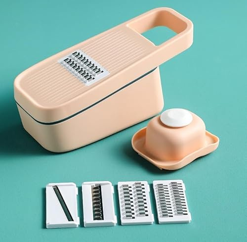 Luminexia GemüSeschneider,Vegetable Slicer,Mandoline,Slicer Grater,Manual Vegetable Slicer,4 Interchangeable Blades,Fruit Multi Cutter Vegetable Julienne Cutter for All Vegetables