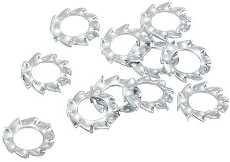 QUARKZMAN 100Pcs Rondelles de Blocage à Dents Externes, M3 en Acier avec Finition en Zinc, pour Fixations d'Équipements Mécaniques, Couleur Argent