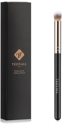TEOYALL Eyeshadow Blending Brush, Soft Dense Synthetic Bristles Crease Brush For Powder Cream Contour Bronzer Concealer