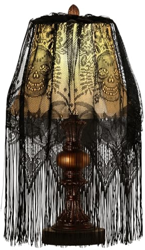 Halloween Decor Lamp Shade, 20 X 60 Inch Large Spider Web Lampshade, Black Lace Cover for Indoor and Outdoor Table Decorations