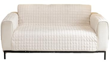 SEMGABO Sesselschoner für Relaxsessel, Fernsehsessel Schutzbezug, Sesselüberwurf mit Armlehnen, mit Taschen und Gummiband, Schutz vor Schmutz und Kratzern, Beige, 2 Sitz(116 * 190cm)