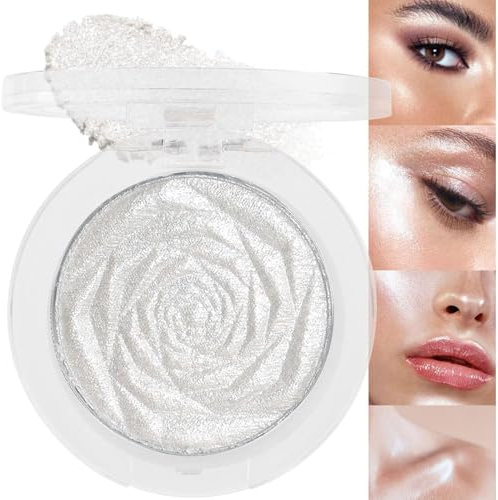 Lilbitty 1 illuminateur de maquillage blanc à paillettes pour le visage et le corps, poudre brillante diamant pour joues, yeux et nez, maquillage longue durée pour un look brillant