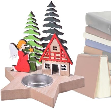 Chaies Portacandele natalizio, portacandele per albero di Natale, portacandele natalizio, per la scrivania, lo studio e il