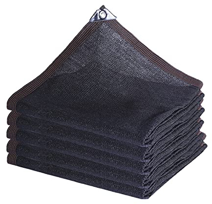 Rete ombreggiante nera per piante, fiori e animali domestici, 90% resistente ai raggi UV, con tasso di ombreggiatura del 90%, protegge dalla luce solare diretta, 6 x 6 m