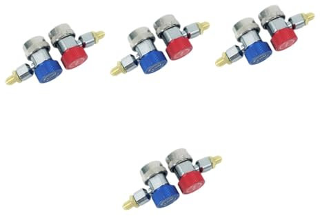 TOPBATHY 4 Juegos Kit De Recarga De Refrigerante De Ca Secador Kit De Recarga De Ca Acondicionador De Aire Divisor De Salida De Recarga De Refrigerante Kit De Detector De Fugas 2 Piezas * 4