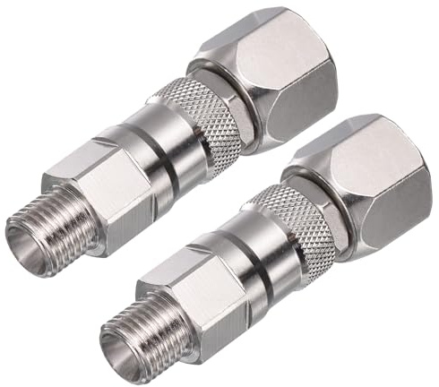 uxcell 1/4 Inch Sprayer Joint, 360 Degrees Rotate Swivel Joint Stainless Steel for Paint Spray Gun Hose Airless Sprayers,2 PCS