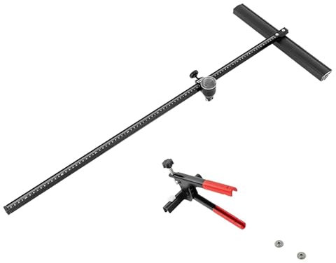 Yidubid 90cm Taglierina Manuale per Piastrelle, Strumento Manuale Ceramica Taglierina per Pavimenti con 2 Lame di Taglio E Pinze Divisorie Taglierina per Vetro Porcellanato, 3-15mm