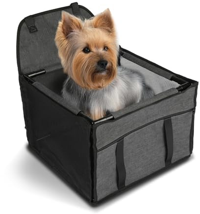 Wintem Trasportino Cane Auto per Piccola Taglia (fino a 5 Kg) - Seggiolino Auto Cane 28x39x39 cm con Guinzaglio di Sicurezza Interno - Tessuto Oxford Impermeabile e Traspirante - Facile da Installare