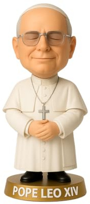 LEMONSODA Pope Leo XIV Bobblehead - 7 Inch Collectible Figure - Catholic Gift, Religious Decor, Funny Desk Accessory (Zucchetto)