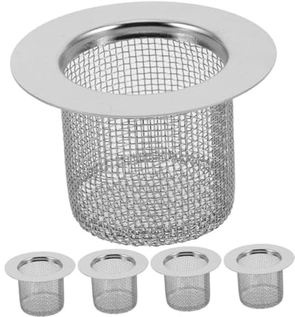 BESPORTBLE 5pcs Bathroom Blocking Floor Drain Stainless Steel Filters Hair Catcher Strainer for Sink and Shower