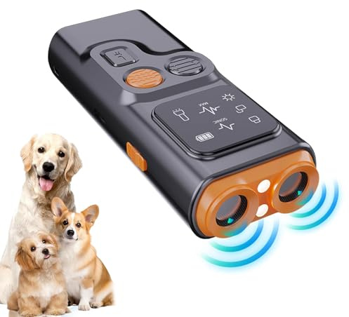 Dispositivo de control de ladridos de perro, herramienta de entrenamiento recargable para perros con pantalla HD y linterna LED, detiene el mal comportamiento, alternativa al collar de ladridos de